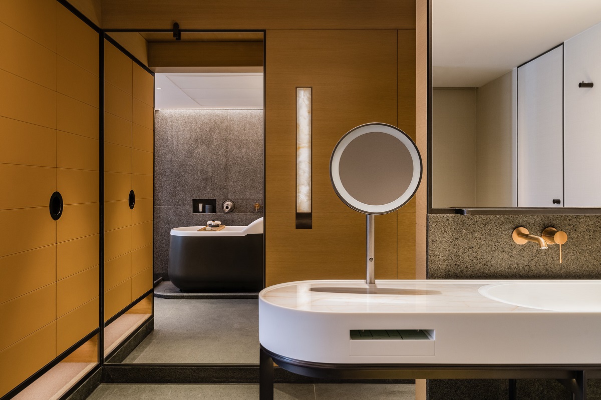 A modern, minimalist bathroom inside Regent Hong Kong