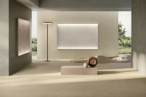 room set showcases Boost Natural wall and floor tile by Atlas concorde