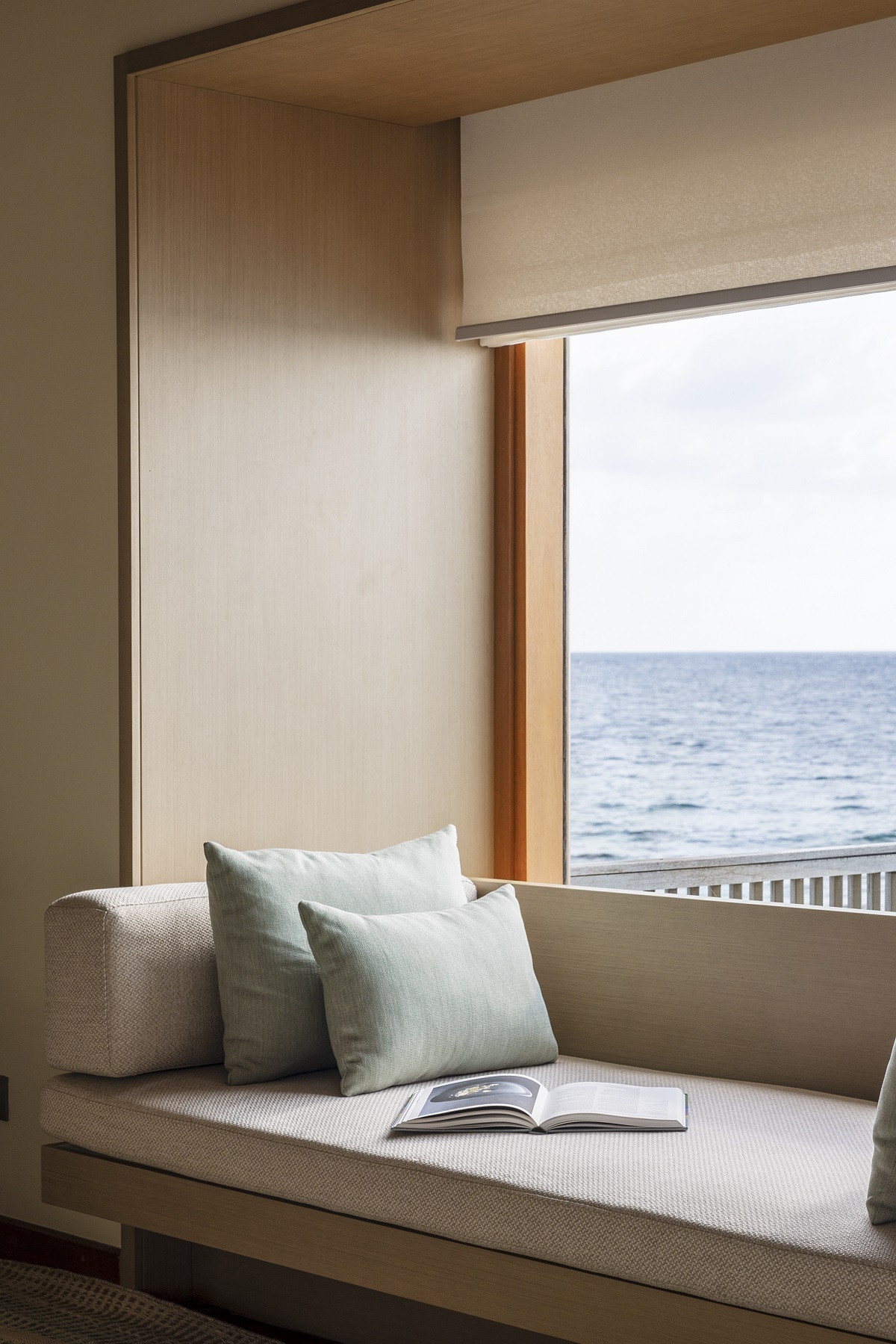 window framing view onto ocean in Maldives