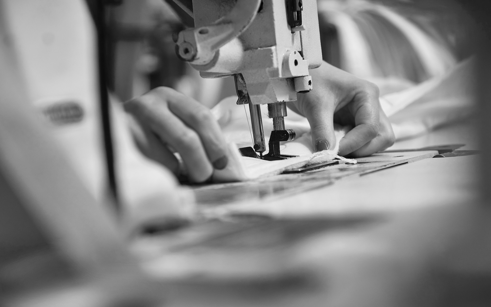 close up of hands working on production in Silentnight factory