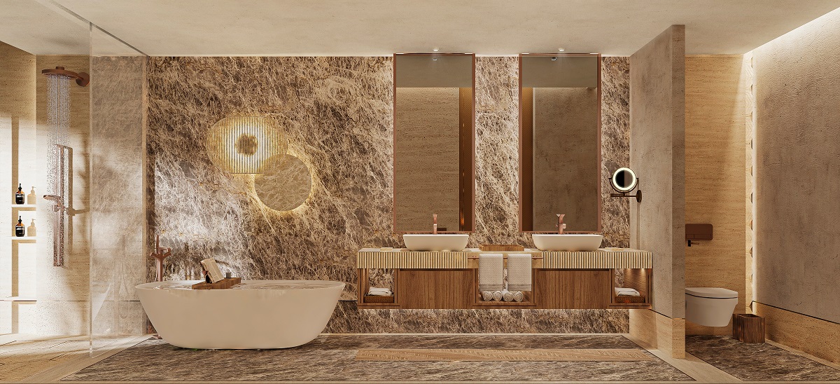 St Regis bathroom render