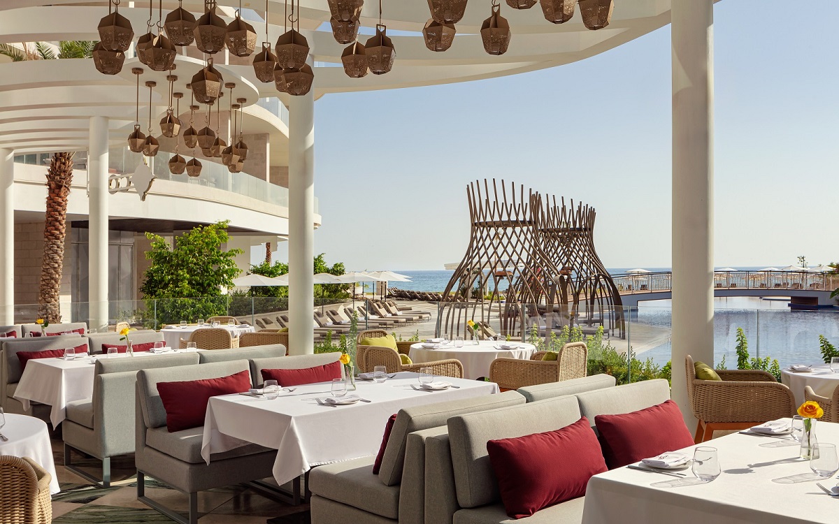 outdoor terrace restaurant St Regis Oman