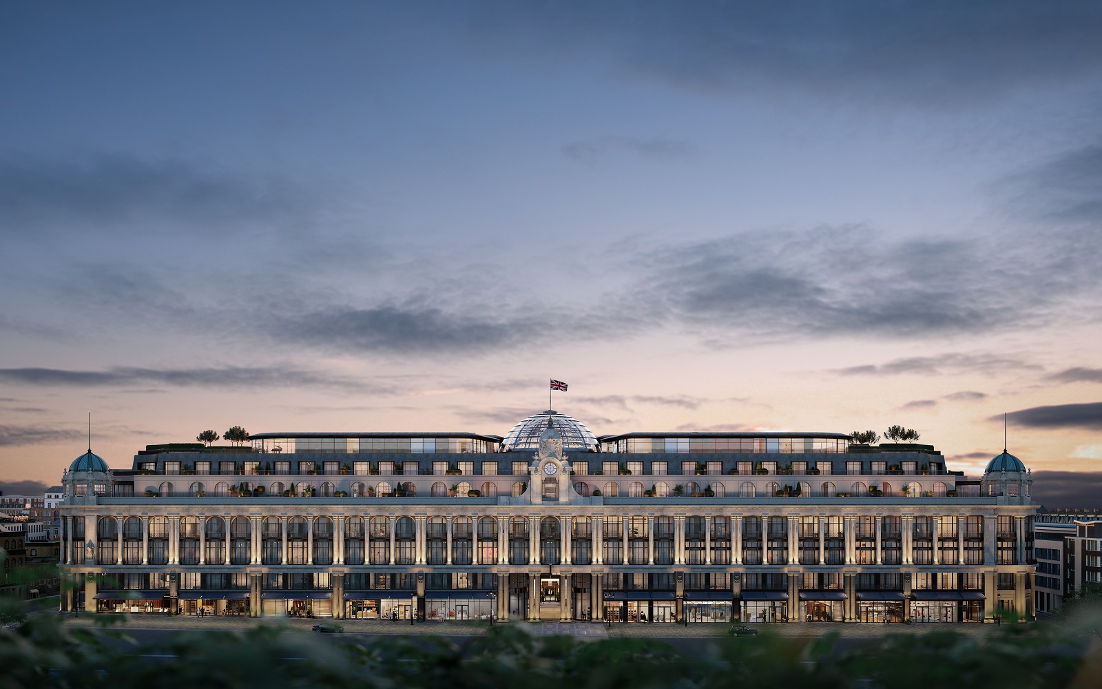 Rendered image of the facade of the new Six Senses London